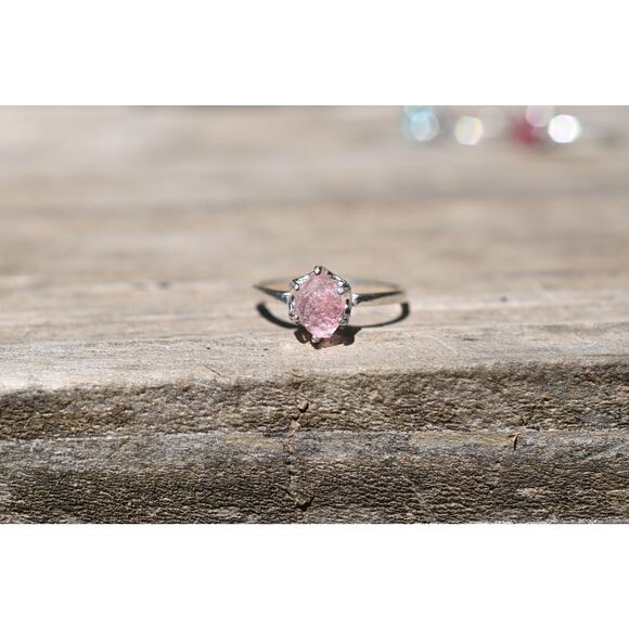 Pink tourmaline engagement ring set size 3 4 5 6 7 8 9 10 11 12 13 - Picture 6 of 8